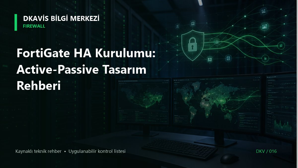 FortiGate HA Kurulumu: Active-Passive Tasarım Rehberi teknik rehber kapak görseli