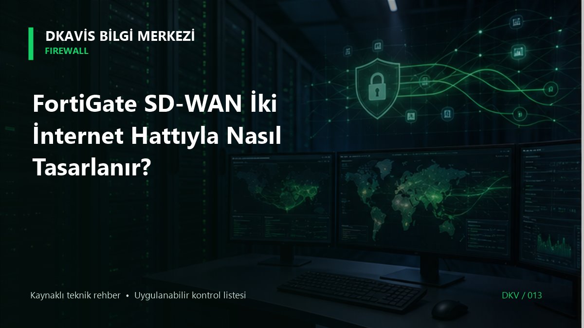 FortiGate SD-WAN İki İnternet Hattıyla Nasıl Tasarlanır? teknik rehber kapak görseli