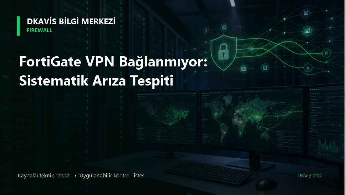 FortiGate VPN Bağlanmıyor: Sistematik Arıza Tespiti teknik rehber kapak görseli