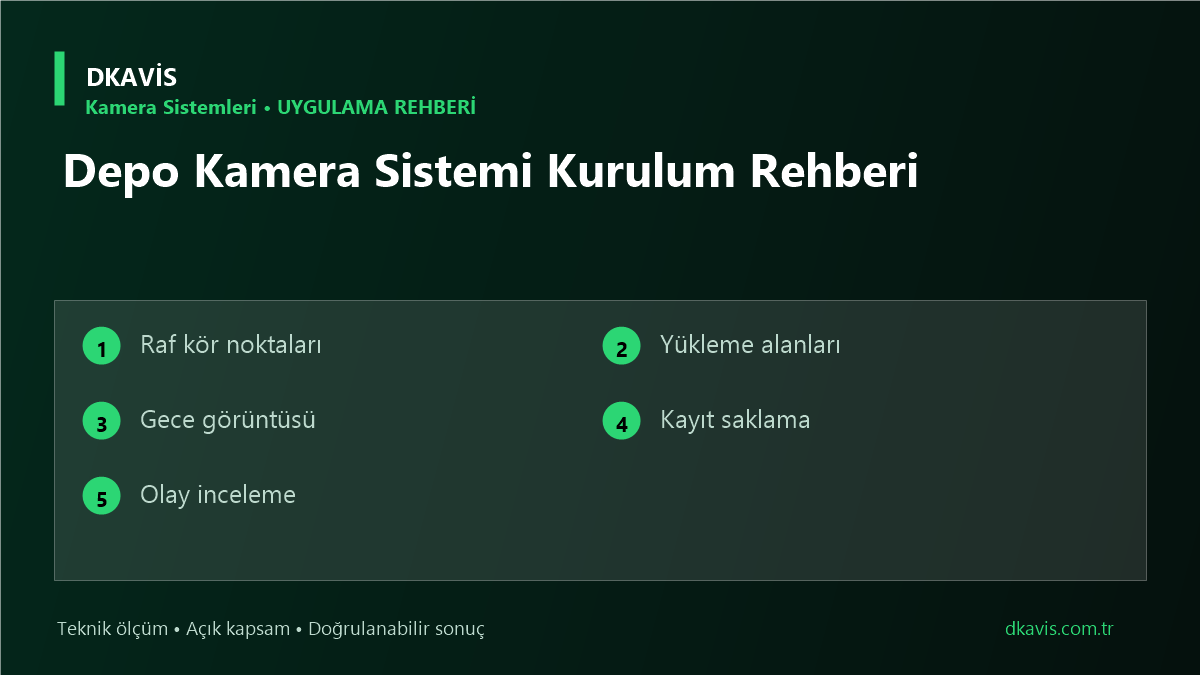 Depo Kamera Sistemi Kurulum Rehberi teknik rehber kapak görseli