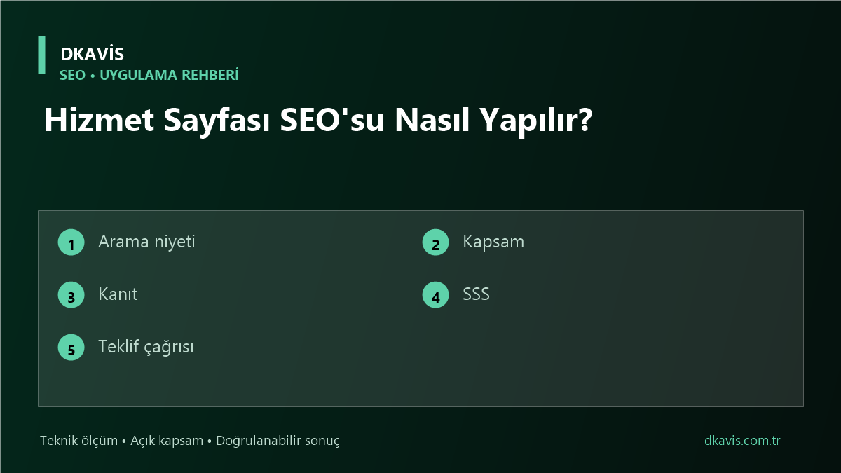 Hizmet Sayfası SEO'su Nasıl Yapılır?