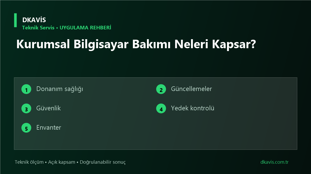 Kurumsal Bilgisayar Bakımı Neleri Kapsar?