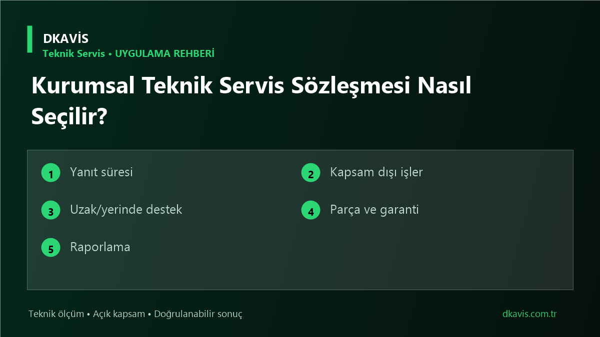 Kurumsal Teknik Servis Sözleşmesi Nasıl Seçilir?