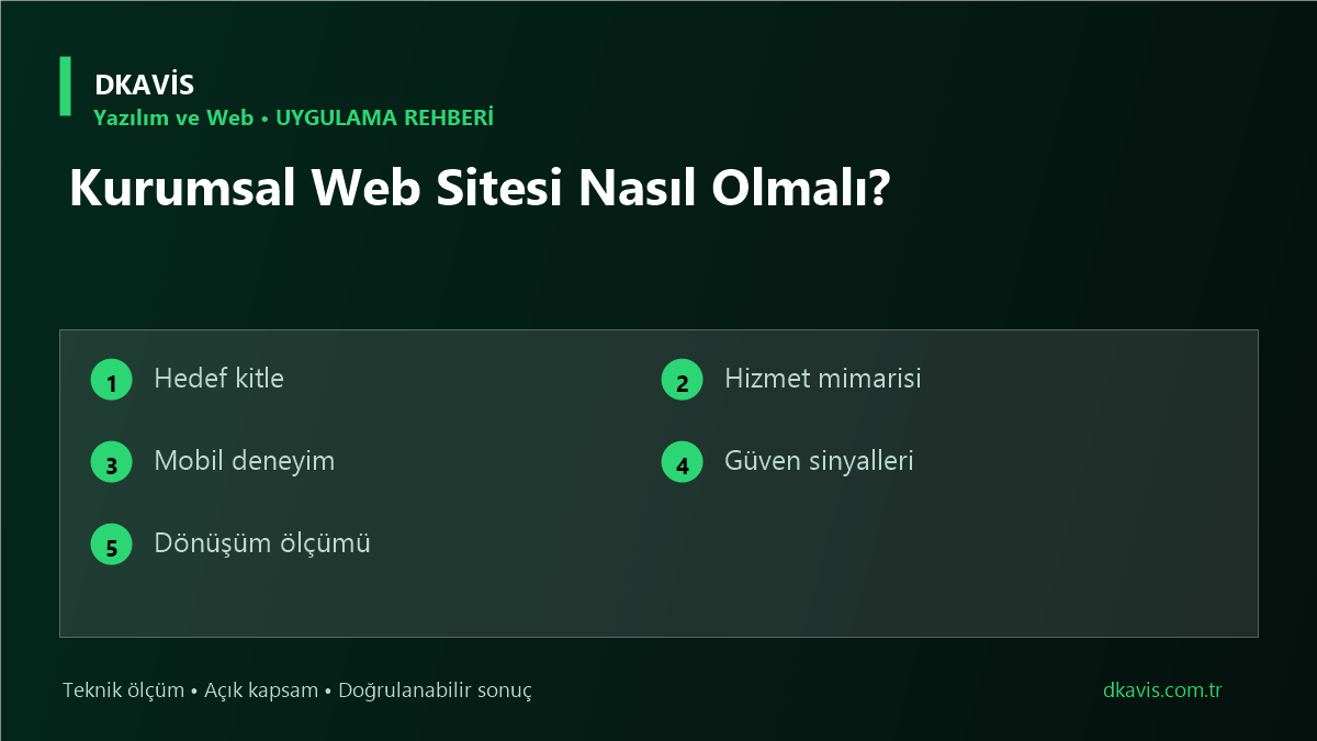 Kurumsal Web Sitesi Nasıl Olmalı? teknik rehber kapak görseli