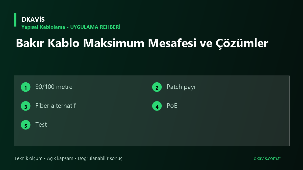 Bakır Kablo Maksimum Mesafesi ve Çözümler