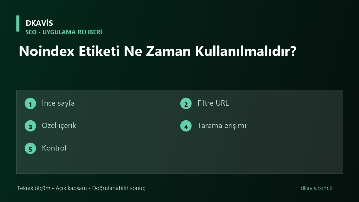 Noindex Etiketi Ne Zaman Kullanılmalıdır? teknik rehber kapak görseli