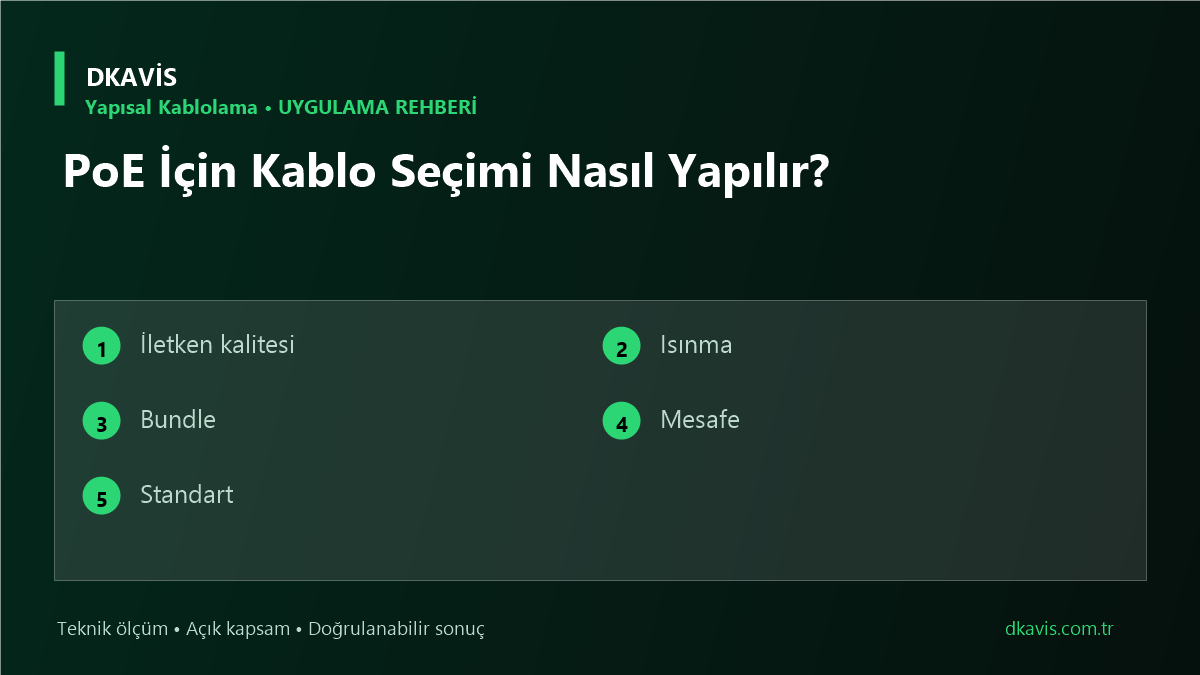 PoE İçin Kablo Seçimi Nasıl Yapılır?