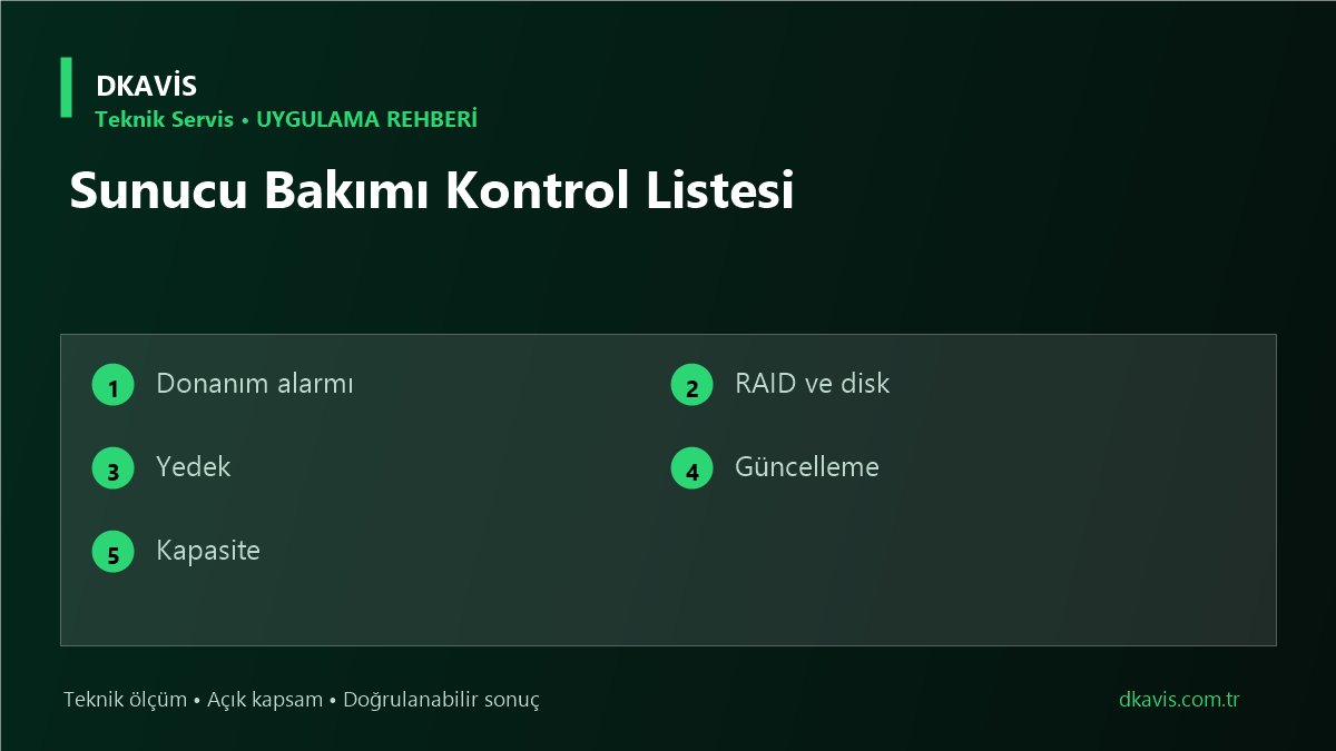 Sunucu Bakımı Kontrol Listesi