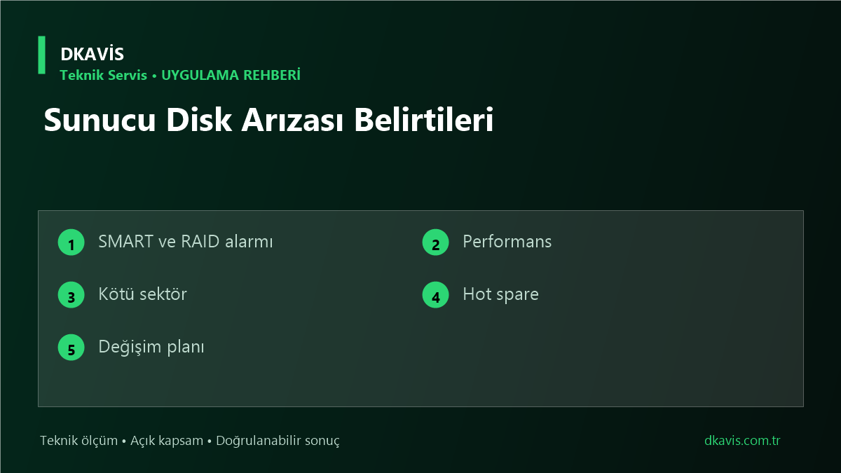 Sunucu Disk Arızası Belirtileri