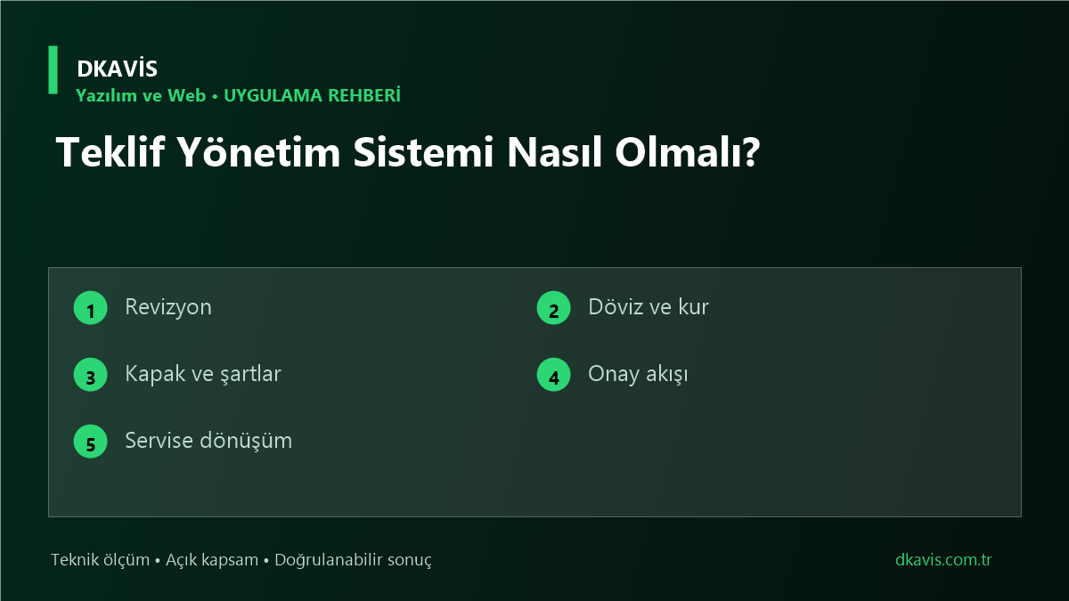 Teklif Yönetim Sistemi Nasıl Olmalı?