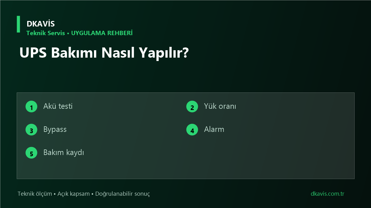 UPS Bakımı Nasıl Yapılır?
