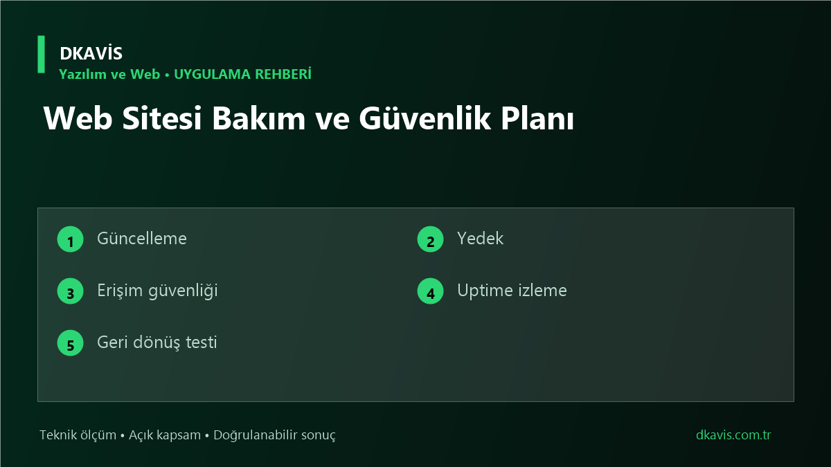 Web Sitesi Bakım ve Güvenlik Planı teknik rehber kapak görseli