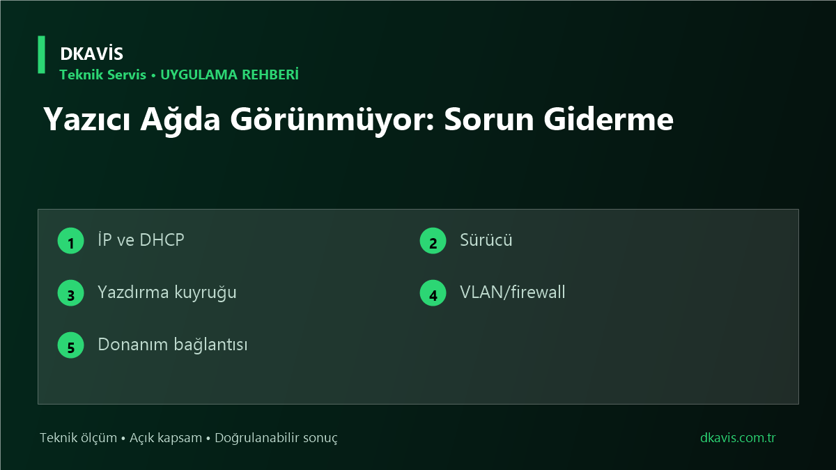 Yazıcı Ağda Görünmüyor: Sorun Giderme teknik rehber kapak görseli