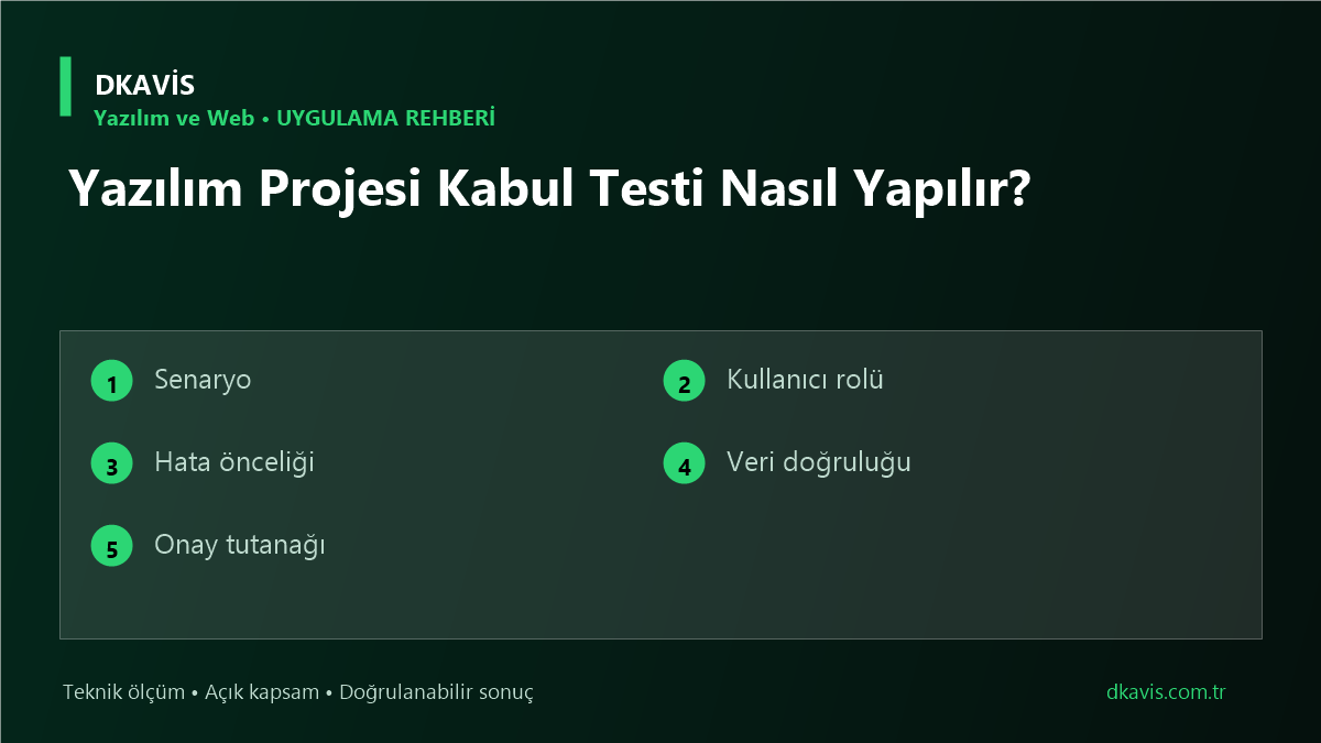 Yazılım Projesi Kabul Testi Nasıl Yapılır?