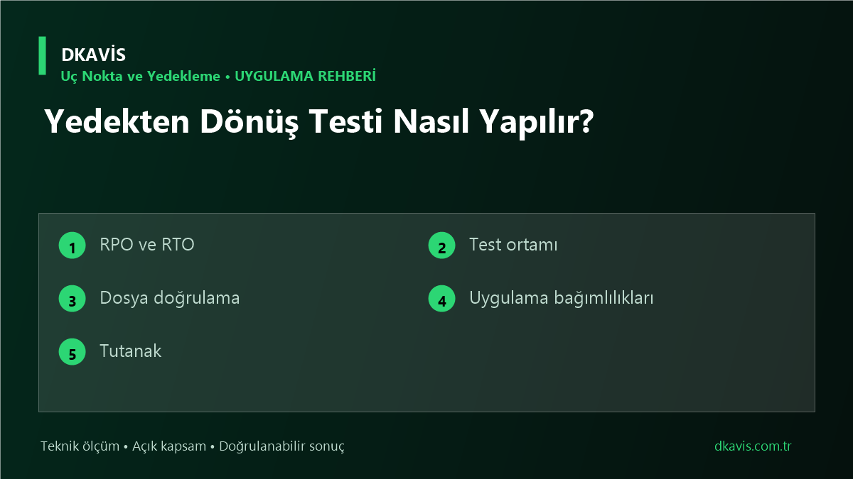 Yedekten Dönüş Testi Nasıl Yapılır?