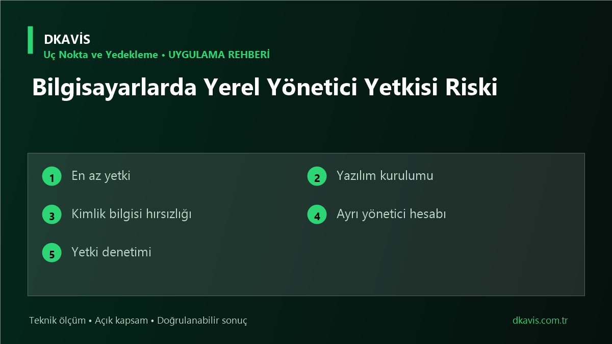 Bilgisayarlarda Yerel Yönetici Yetkisi Riski teknik rehber kapak görseli